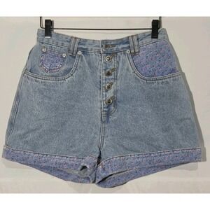 Vintage Rio by Stephen Mardon Shorts Floral Cuffs And Pockets Sz 7 Cottagecore